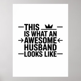 Poster Awesome Husband Graphic Typography