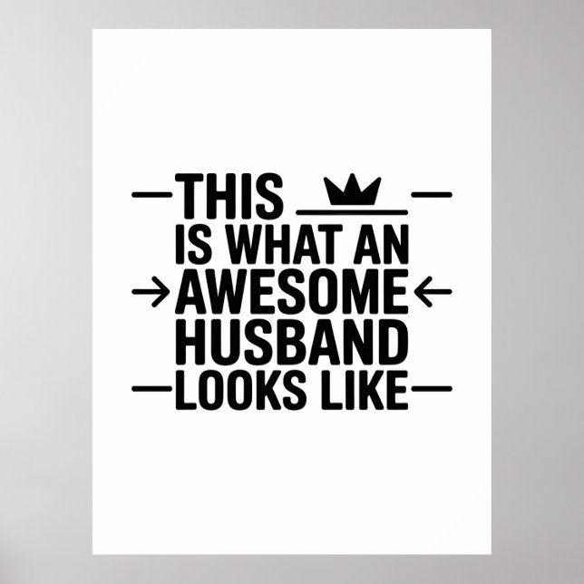 Poster Awesome Husband Graphic Typography (Frente)