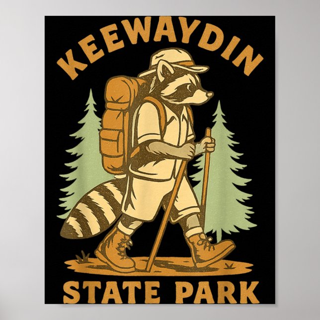 Poster Awesome Keewaydin State Park, Ny Hiking Racoon Hik (Frente)