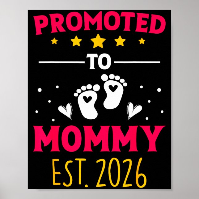 Poster Awesome Promoted To Mommy 2026 Pregnancy Announcem (Frente)