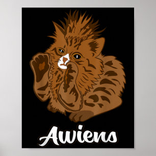 Poster Awiens Cat Memória Para Homens Meninas Crianças