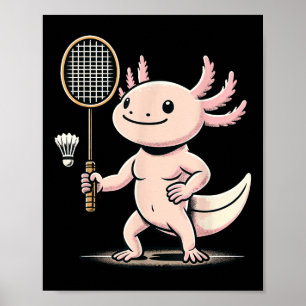 Poster Axolote Jogando Esporte de Peteca de Jogador de Ba