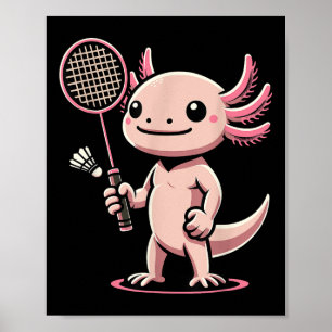 Poster Axolote Jogando Esporte de Peteca do Jogador de Ba