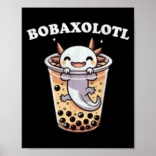Poster Axolotl Boba Tea Cheiro Chá Chá Chá Anime Axolotl