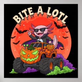 Poster Axolotl Dracula Halloween Pumpkin Monster Truck