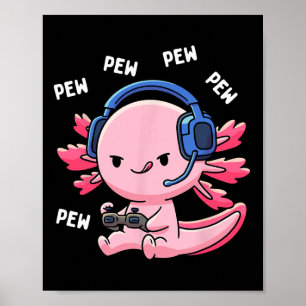 Poster Axolotl Gaming Kids Meninas Animam Jogo Pe