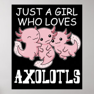 Poster Axolotl Kids Kawaii Axolotl Gift Girls Axolotl