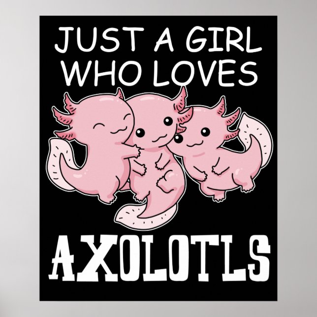 Poster Axolotl Kids Kawaii Axolotl Gift Girls Axolotl (Frente)