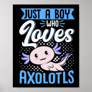 Poster Axolotl Lover Just A Boy Who Loves Axolotls Kawaii