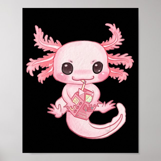 Poster Axolotl Pastel Gótico Morango Agita Anime Ae (Frente)