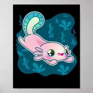 Poster Axolotl Relaxing Relaxolotl Kawaii
