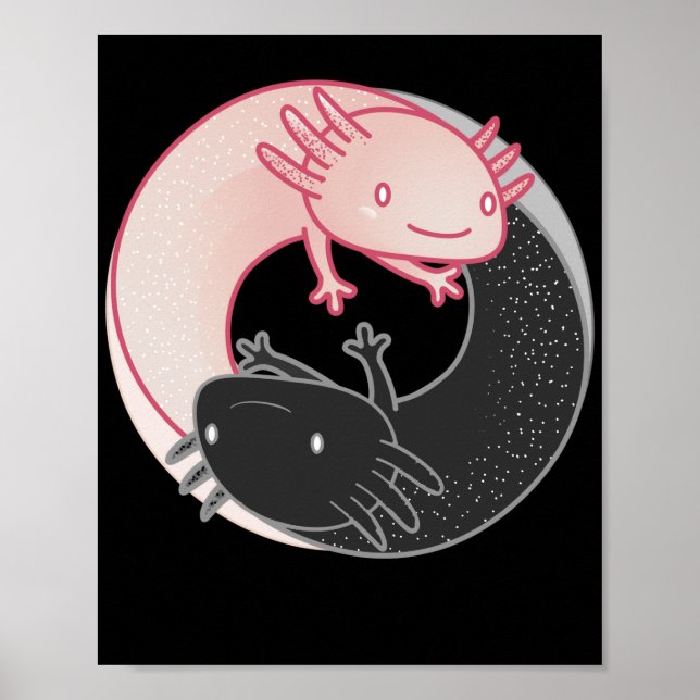 Poster Axolotls Yin Yang Kawaii (Frente)