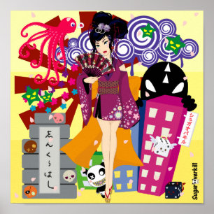 Poster Ayaka na cidade de Harajuku