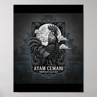 Poster Ayam Cemani - Galinha Preta Indonésia Indonésio A