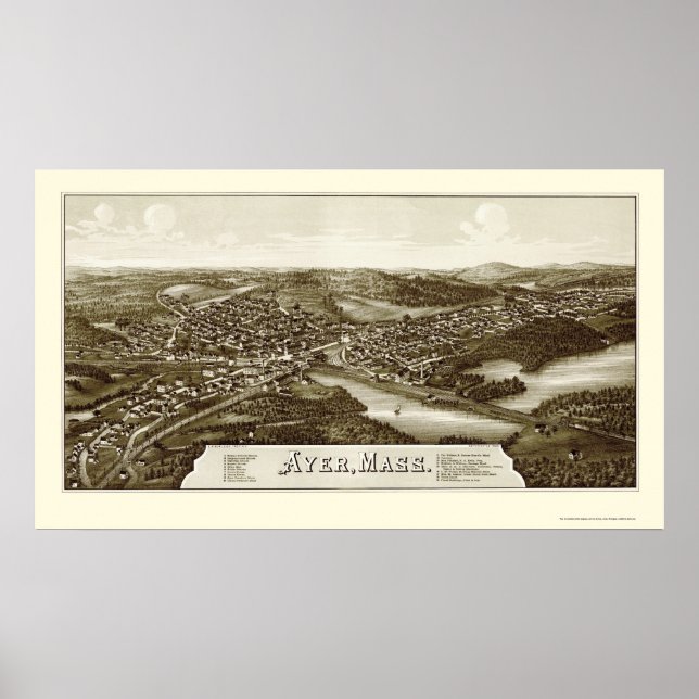 Póster Ayer, Mapa Panorâmico MÃE - 1886 (Frente)