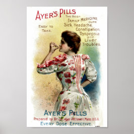 Poster Ayers Pills Publicidade Vintage