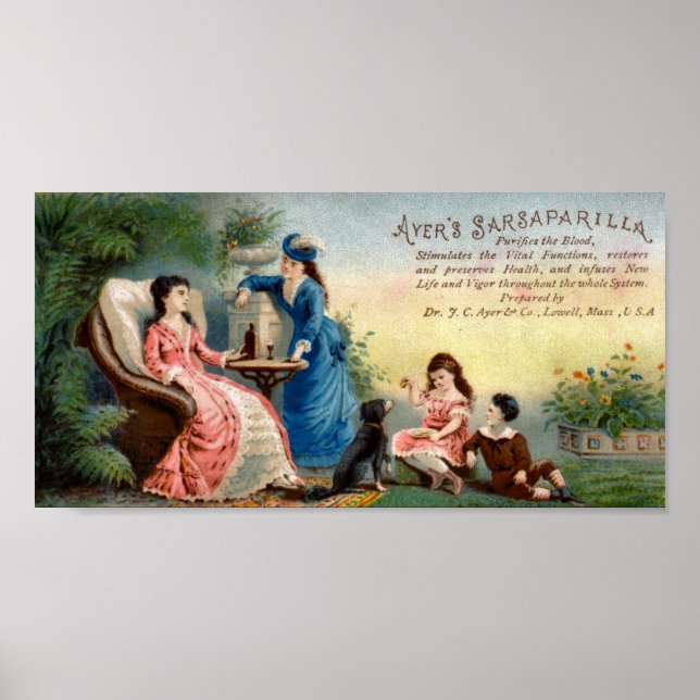 Poster Ayers Sarsaparilla Vintage Publicidade Remediante (Frente)