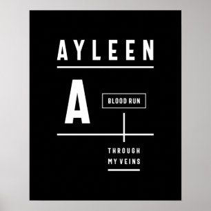 Poster Ayleen Personalised Name Birthday Gift