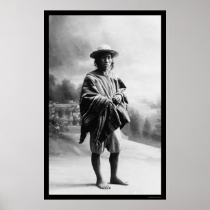 Poster Aymara Indian na Bolívia em 1905