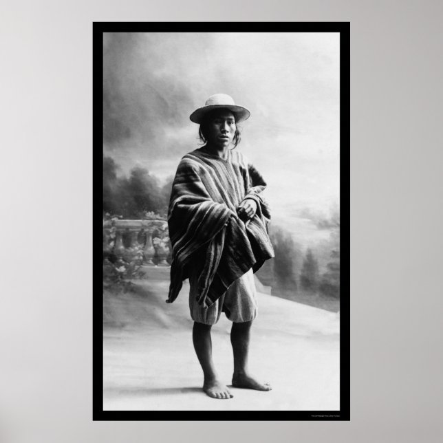Poster Aymara Indian na Bolívia em 1905 (Frente)