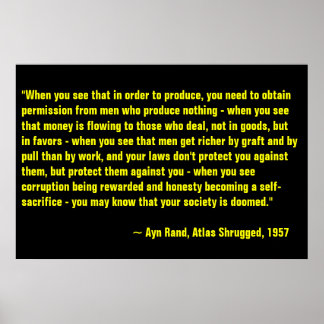 Póster Ayn Rand, Atlas Shrugged