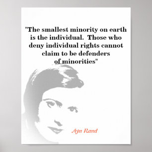 Poster Ayn Rand Cita Sobre A Menor Minoria