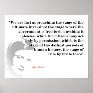 Poster Ayn Rand Citação Sobre A Inversão Mais Avançad