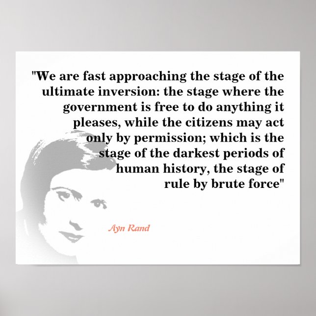 Poster Ayn Rand Cote Sobre A Inversão Final (Frente)