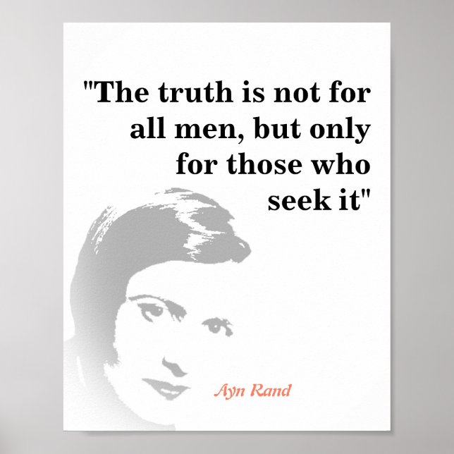 Poster Ayn Rand Cote Sobre A Verdade (Frente)