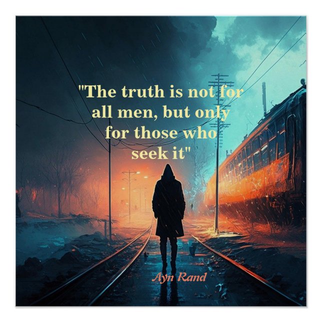 Póster Ayn Rand Cote Sobre A Verdade (Imagem John Galt) (Frente)