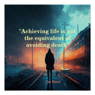 Póster Ayn Rand Cote Sobre A Vida (Imagem John Galt)