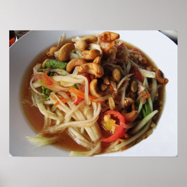Poster Ayutthaya Spicy Papaya Salad [Som Tam] com Cashew (Frente)