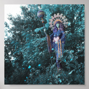 Poster aza deusa da energia feminina do cosmos