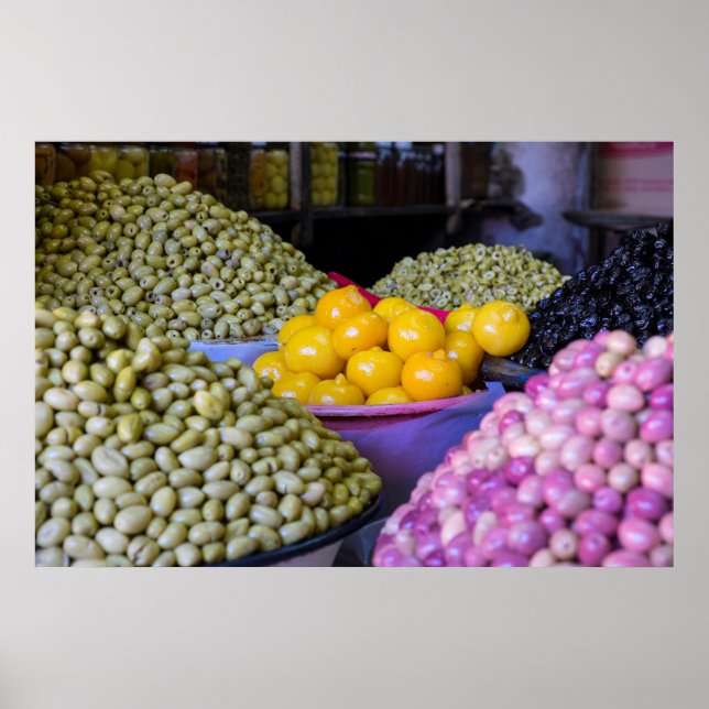 Póster Azeitonas E Limão No Mercado (Frente)