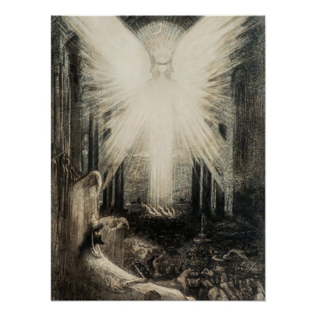 Póster Azrael por Jean Delville, 1890 (Frente)