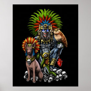 Poster Aztec Deus Mictlantecuhtli