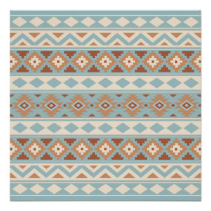 Póster Aztec Essência Ptn IIIb Blue Cream Terracottas