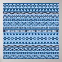 Aztec Estilo Padrão Blues Preto e Branco