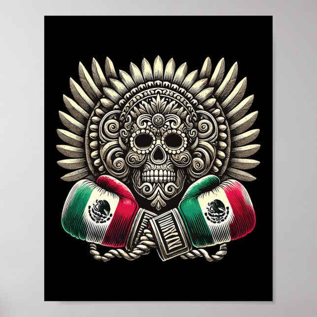 Poster Aztec Mictlantecuhtli Orgulho Mexicano Boxing 1 (Frente)