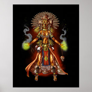 Poster Aztec mitologia Deus Manágua