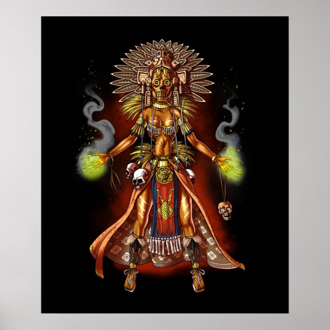 Poster Aztec mitologia Deus Manágua (Frente)