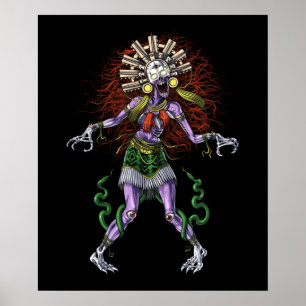 Poster Aztec Mythology Deity Tzitzimitl