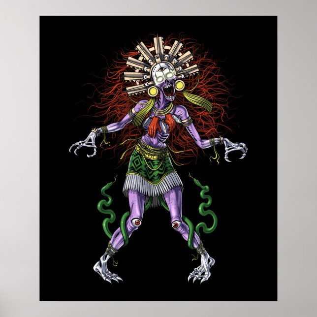 Poster Aztec Mythology Deity Tzitzimitl (Frente)