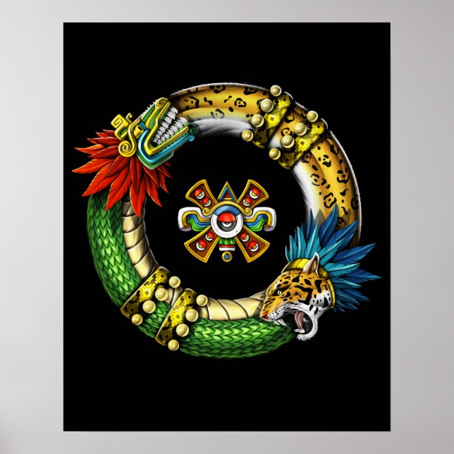 Poster Aztec Quetzalcoatl Jaguar (Frente)