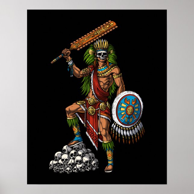 Poster Aztec Skull Warrior (Frente)