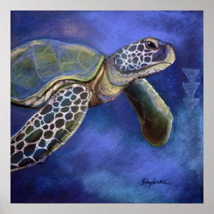 Póster Azuis da tartaruga