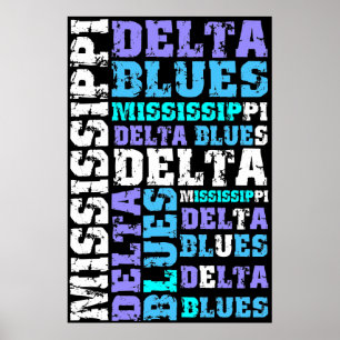 PÓSTER AZUIS DO DELTA DE MISSISSIPPI