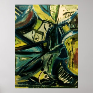 Poster Azul Abstrato