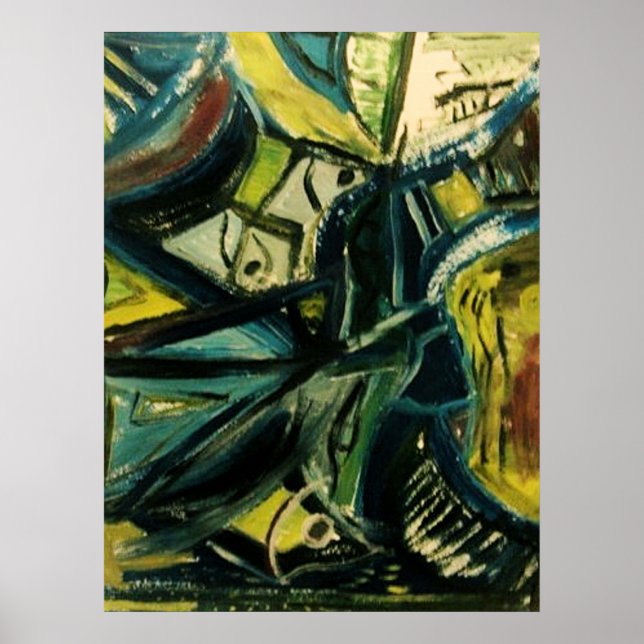 Poster Azul Abstrato (Frente)