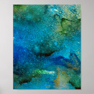 Poster Azul Aqua Azul Azul-Azul-abstrato Divertido Verde